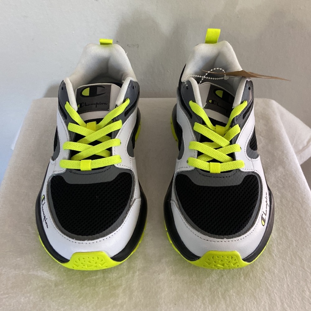 Champion Men's Sneakers Retro Black -Green/Yellow Logo Champion
